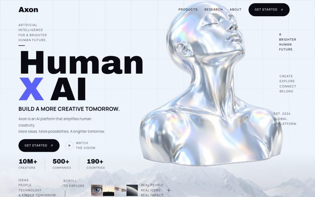 AI Product landing page template