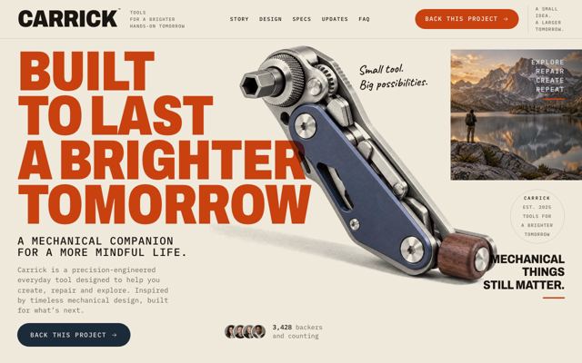 Hardware Preorder Campaign landing page template, desktop