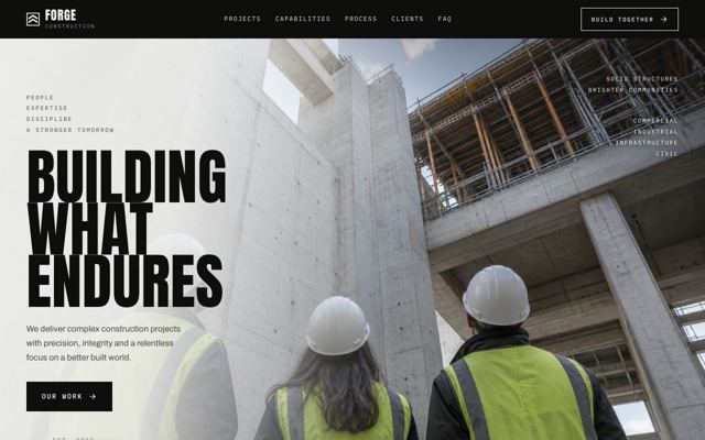Construction landing page template