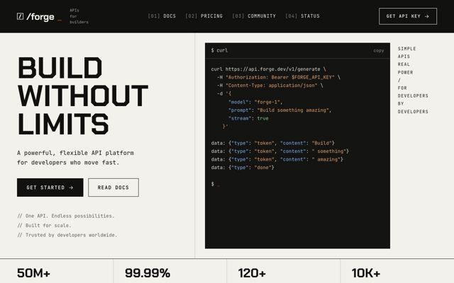 Developer Tool landing page template