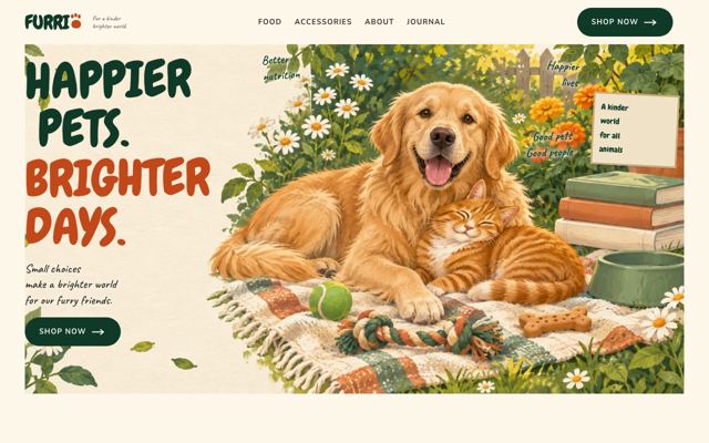 Pet Care landing page template