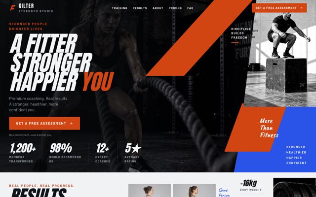 Gym landing page template