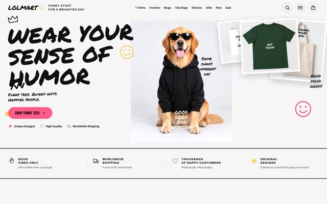 Printed Apparel Shop landing page template