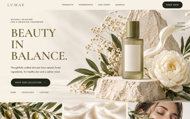 Skincare Ritual Shop landing page template