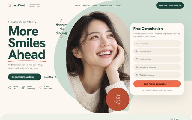 Calm Clinic landing page template
