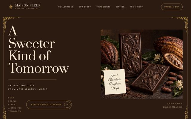 Luxury Confectionery Shop landing page template
