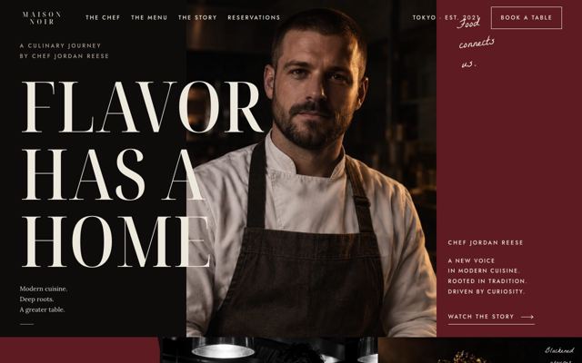 Chef's Table landing page template