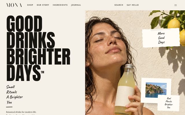 Botanical Drinks Brand landing page template