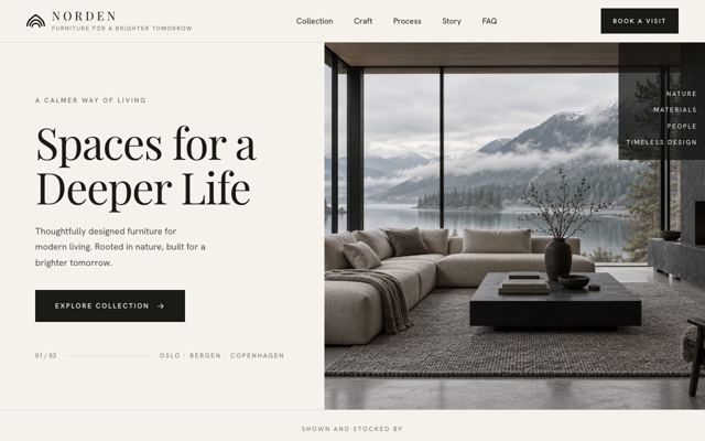Furniture Collection Sales landing page template, desktop