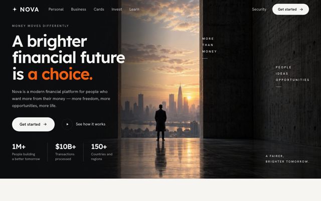 Project Finance Dashboard landing page template