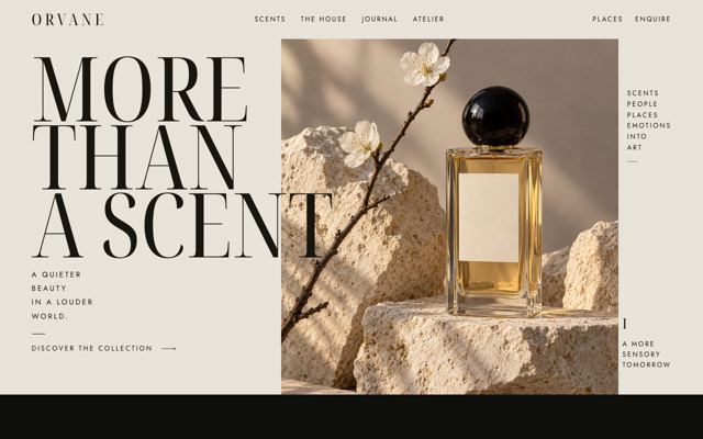 Artisan House Showcase landing page template, desktop