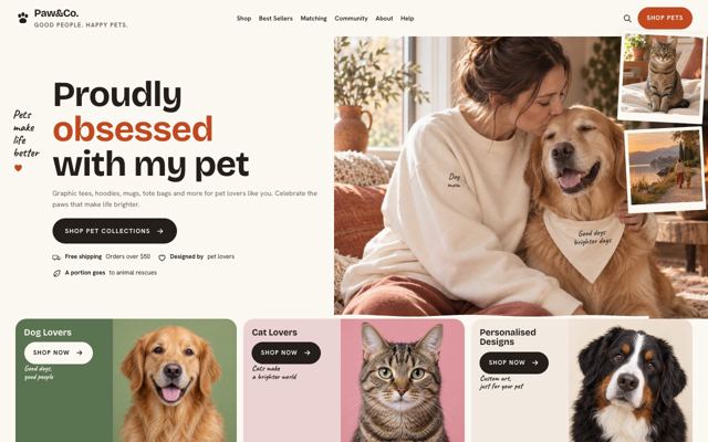 Pet Accessories Shop landing page template