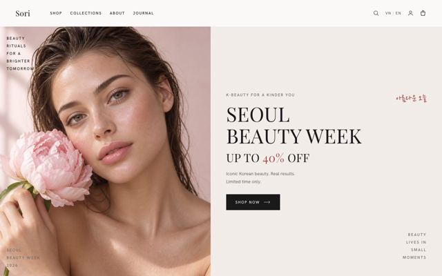 Skincare Summer Sale landing page template