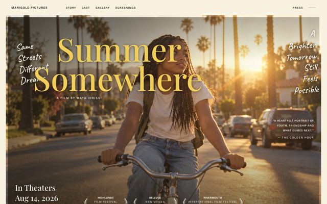 Nostalgic Film Release landing page template