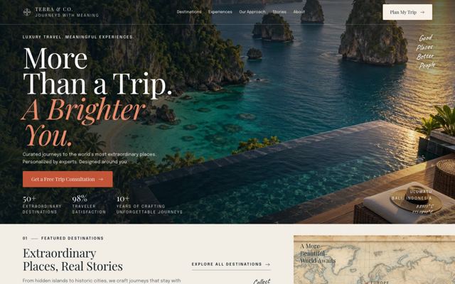 Tailor-made Travel landing page template