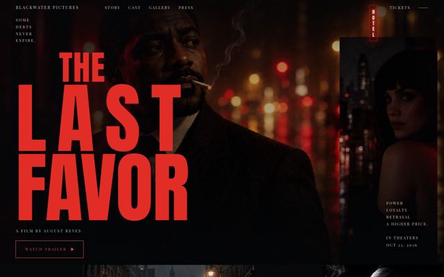 Thriller Film Release landing page template