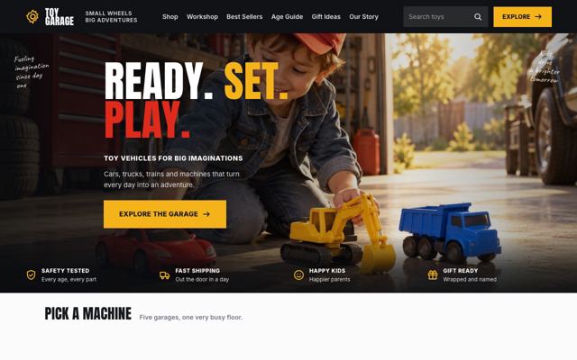 Toy And Model Shop landing page template
