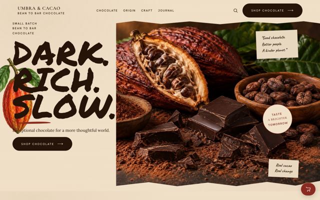 Artisan Chocolate Shop landing page template