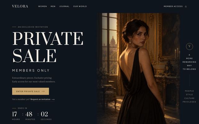 Private Members Access landing page template, desktop