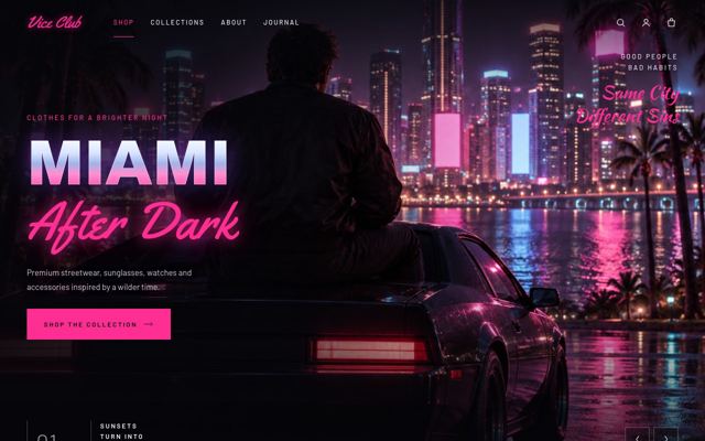 Nightlife Apparel Shop landing page template