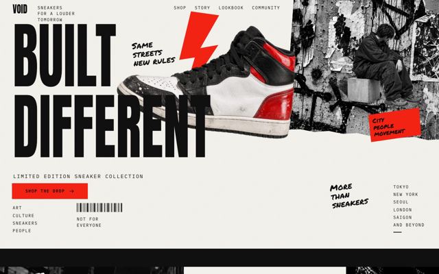 Sneaker Release Campaign landing page template, desktop