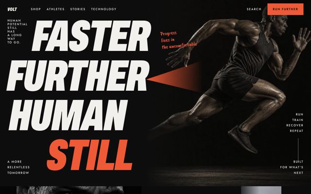 Performance Running Launch landing page template, desktop