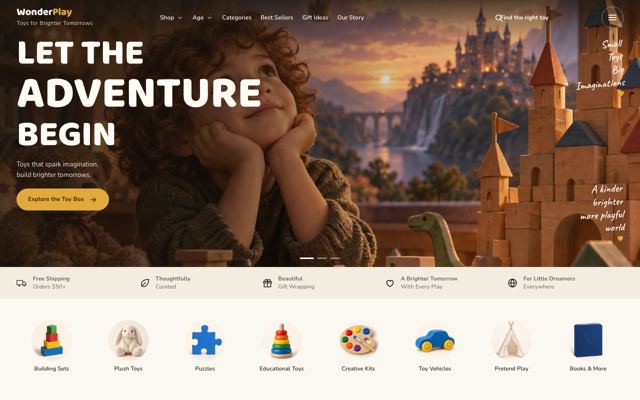 Family Toy Shop landing page template